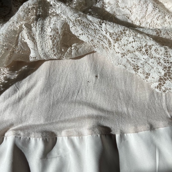 Zara Cream Floral Lace Fitted Dress size L - Picture 4 of 8